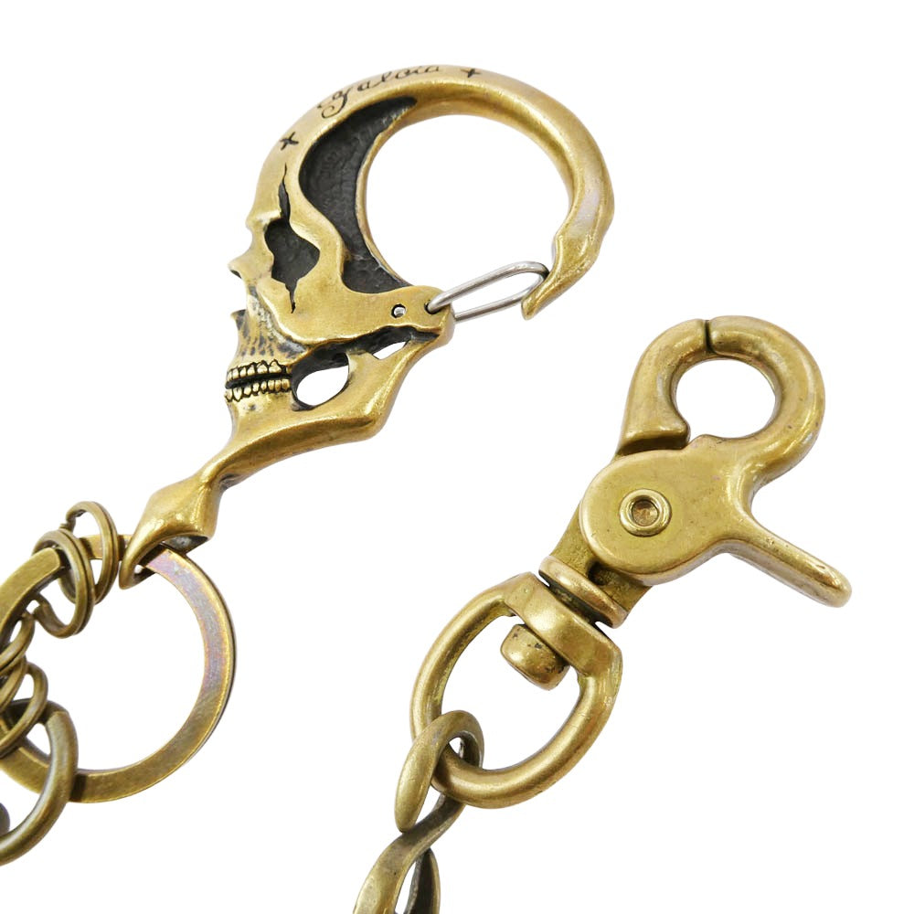 GALCIA ガルシア SKULL HEAD WALLET CHAIN スカルクリップ ブラス