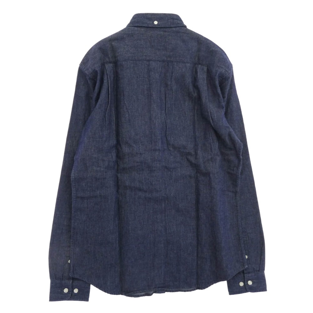 Supreme シュプリーム 12SS Denim L/S Shirt Dark Blue デニム ロング スリーブ ボタンダウン 長袖 シャツ インディゴブルー系 M【中古】