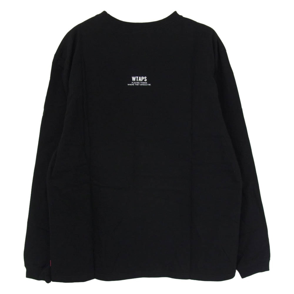 WTAPS ダブルタップス 15AW 152ATDT-LT01S SPOT SCREEN GPS LS スポット スクリーン ジーピーエス プリント ロングスリーブ 長袖 Tシャツ カットソー ブラック系 2【極上美品】【中古】