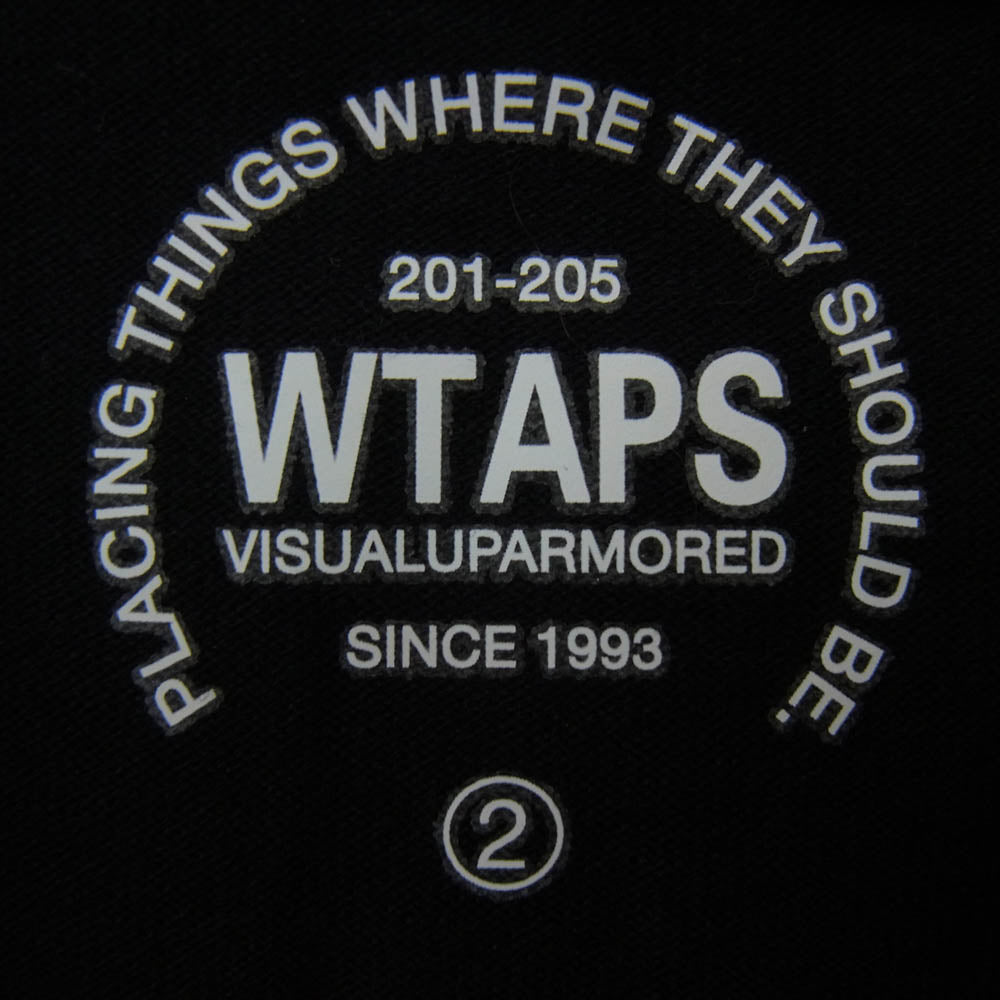 WTAPS ダブルタップス 15AW 152ATDT-LT01S SPOT SCREEN GPS LS スポット スクリーン ジーピーエス プリント ロングスリーブ 長袖 Tシャツ カットソー ブラック系 2【極上美品】【中古】