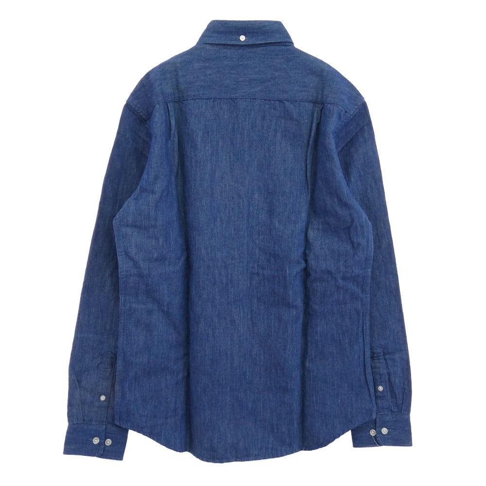 Supreme シュプリーム 10AW Denim L/S Shirt デニム ロング スリーブ ボタンダウン 長袖 シャツ インディゴブルー系 M【中古】