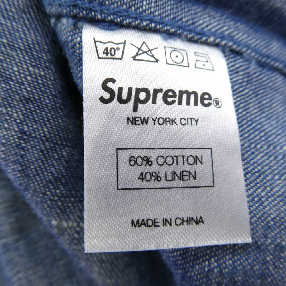 Supreme シュプリーム 10AW Denim L/S Shirt デニム ロング スリーブ ボタンダウン 長袖 シャツ インディゴブルー系 M【中古】