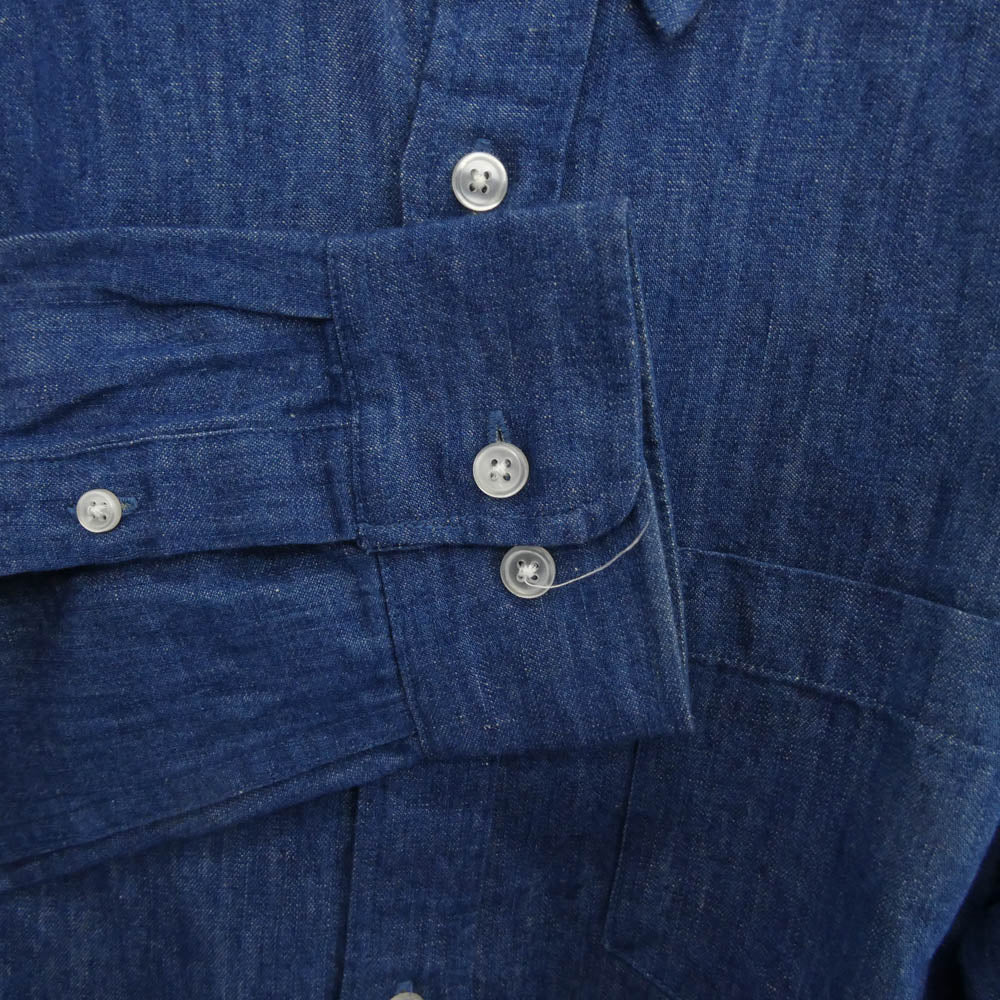 Supreme シュプリーム 10AW Denim L/S Shirt デニム ロング スリーブ ボタンダウン 長袖 シャツ インディゴブルー系 M【中古】