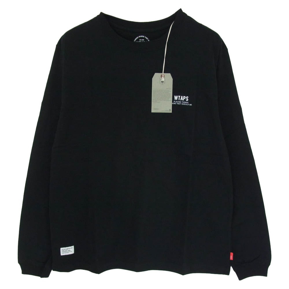 WTAPS ダブルタップス 141ATDT-LT02S CROSSBONE L/S TEE クロスボーン ロングスリーブ 長袖 Tシャツ カットソー ブラック系 2【極上美品】【中古】