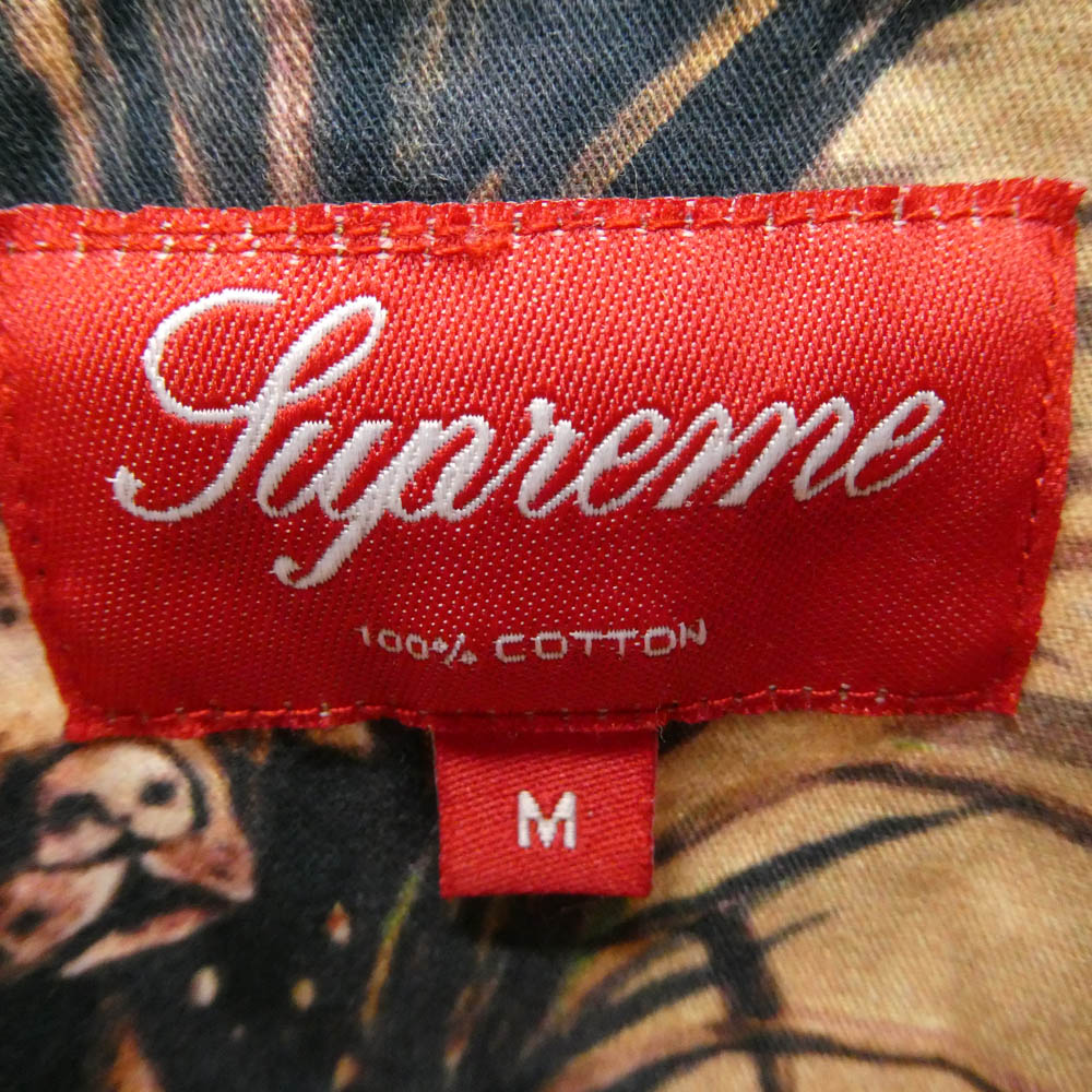 Supreme シュプリーム 12AW Dogs & Ducks Shirt ドッグス ダックス 長袖 総柄 シャツ ベージュ系 M【中古】