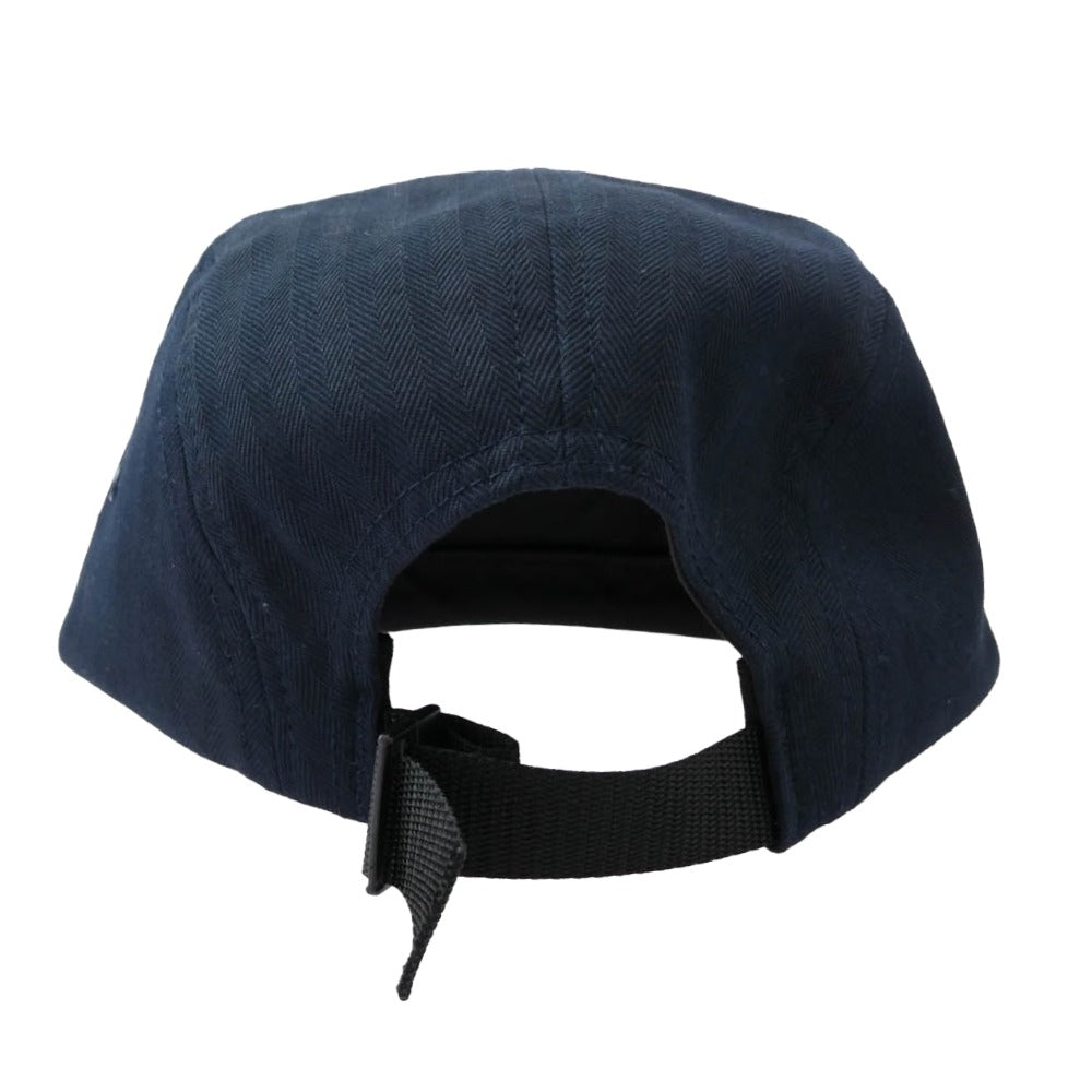 Supreme シュプリーム 12SS Herringbone leather Camp Cap ヘリンボーン レザー バイザー キャンプ キャップ ネイビー系 ブラウン系【美品】【中古】