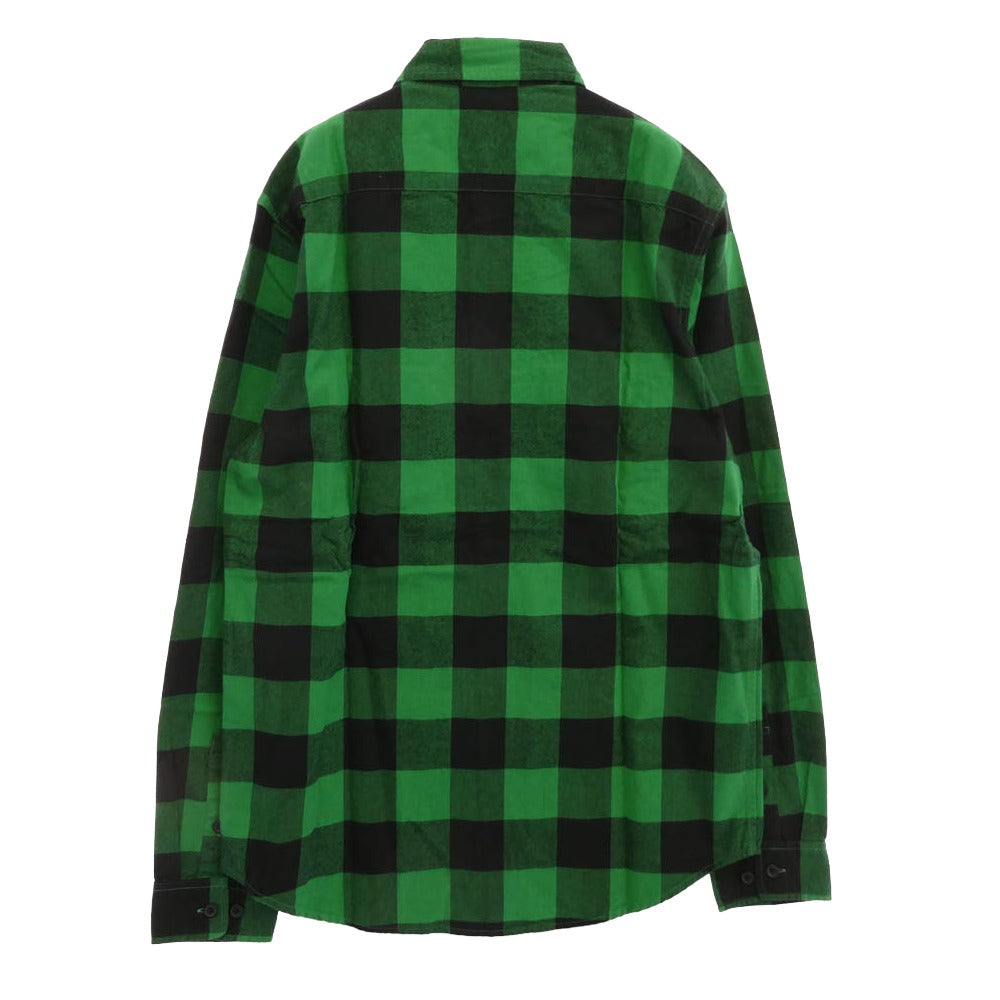 Supreme シュプリーム 09AW-10AW Buffalo Flannel Shirt バッファロー フランネル ブロック チェック ロング スリーブ ボタンダウン 長袖 シャツ グリーン系 M【美品】【中古】