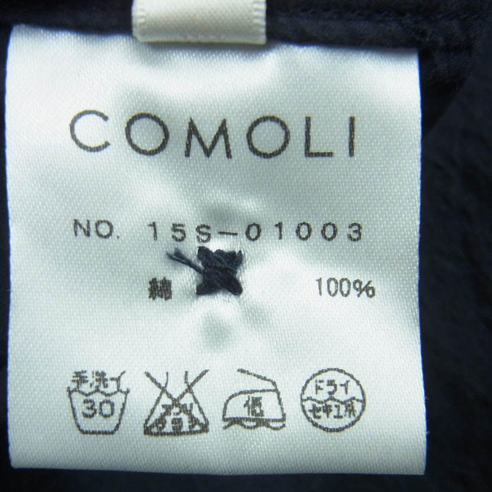 COMOLI コモリ 15SS 15S-01003 3Bタイプライター シャツ ジャケット 日本製 ネイビー系 2【中古】