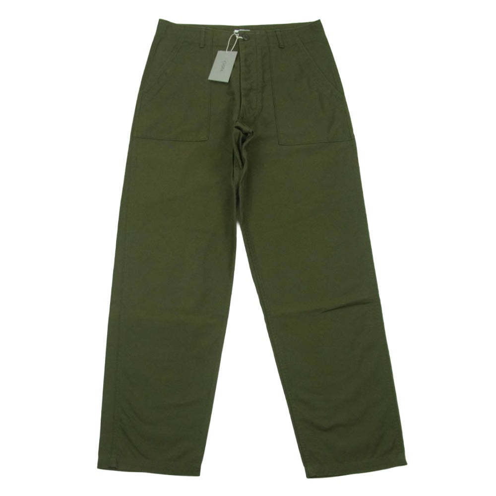 シオタ PTLM-103M スビン コットン バックサテン ワーク ベイカー パンツ 日本製 グリーン系 KHAKI 5【中古】