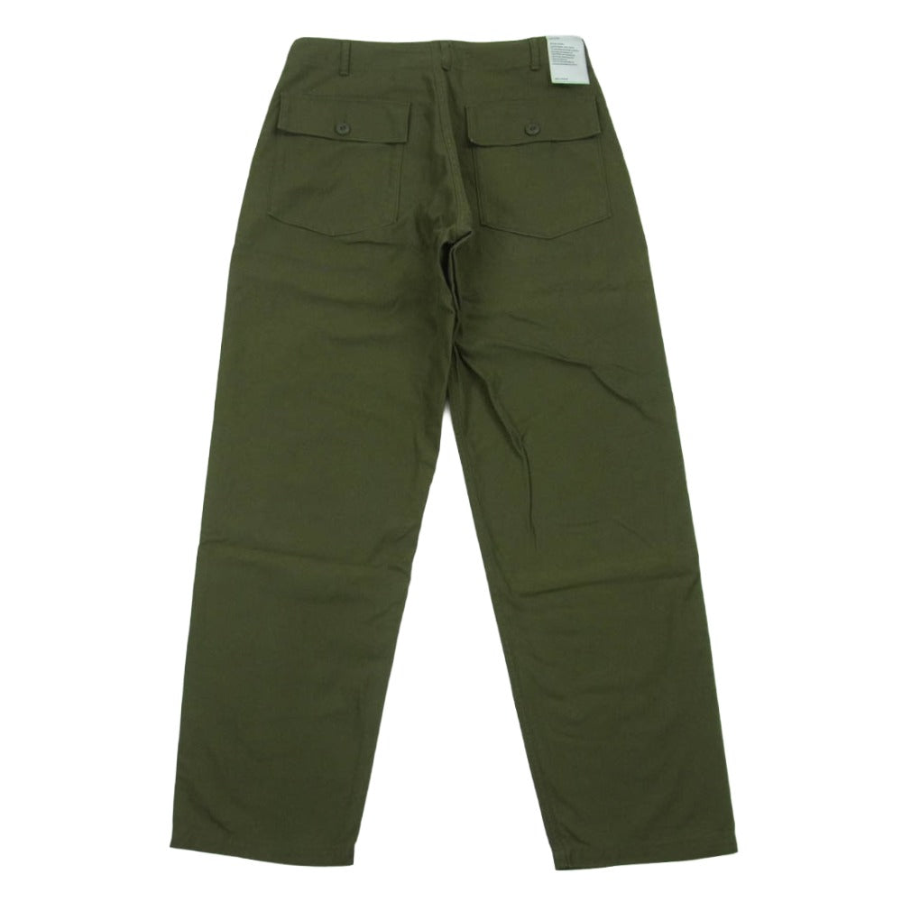 シオタ PTLM-103M スビン コットン バックサテン ワーク ベイカー パンツ 日本製 グリーン系 KHAKI 5【中古】
