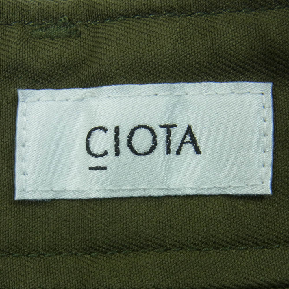 シオタ PTLM-103M スビン コットン バックサテン ワーク ベイカー パンツ 日本製 グリーン系 KHAKI 5【中古】