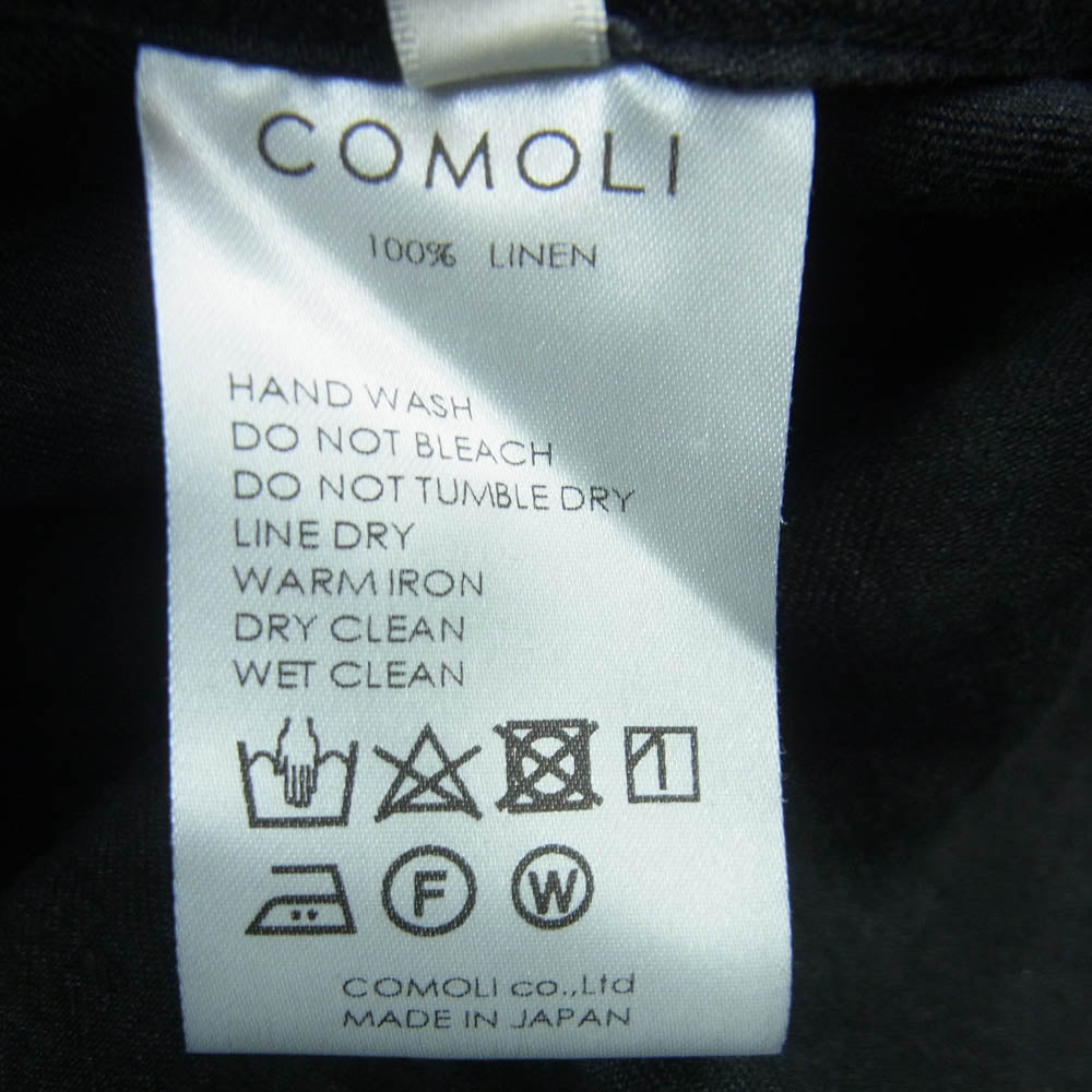 COMOLI コモリ M01-01011 ラミーリネン 1938 ワーク シャツ ジャケット 麻 日本製 チャコール系 2【中古】