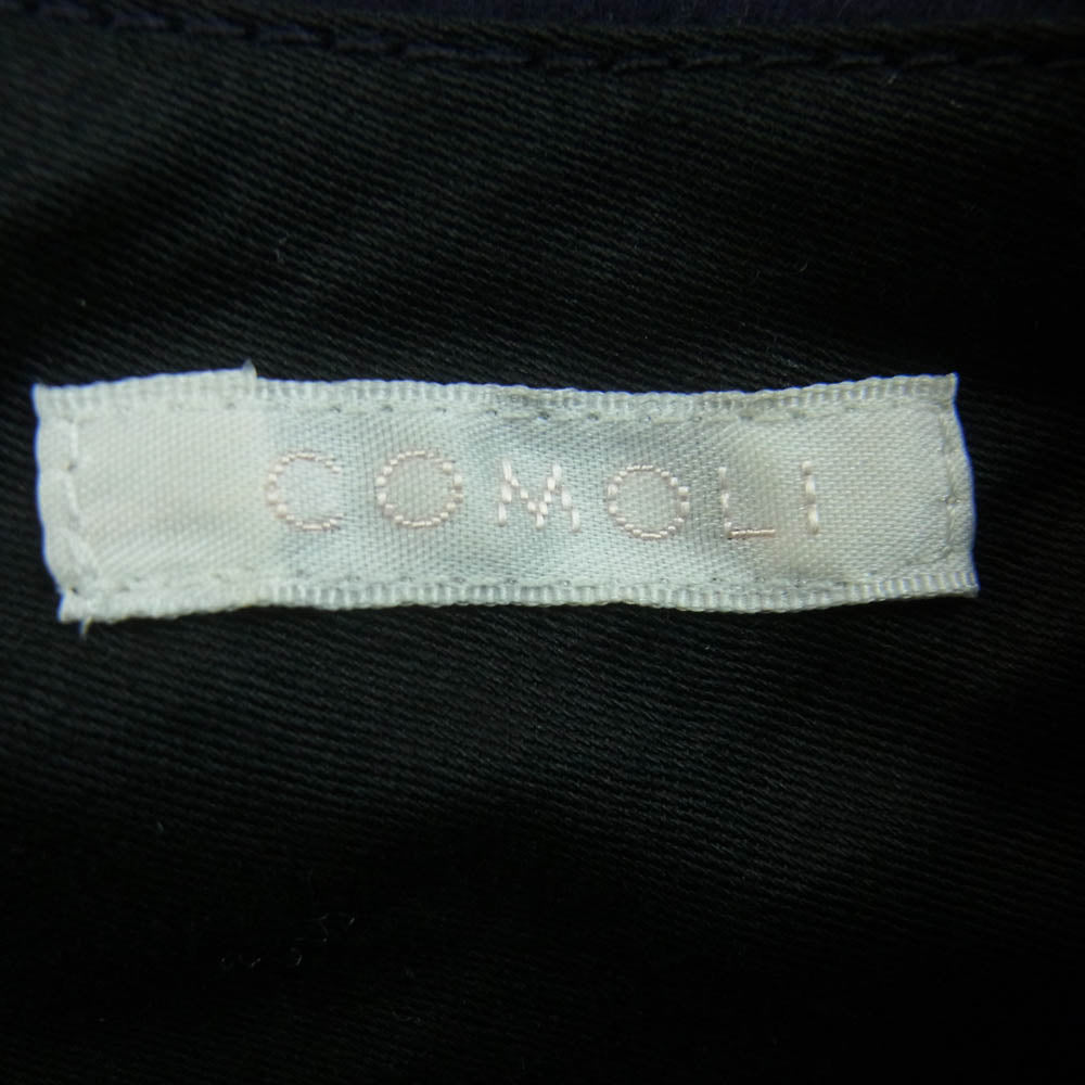 COMOLI コモリ J03-03004 フラノ バックストラップ ウール パンツ 日本製 ネイビー系 2【中古】