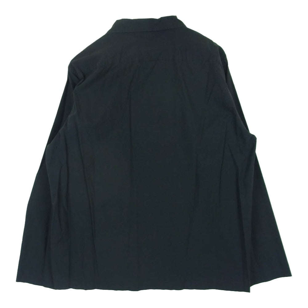 AURALEE オーラリー 17SS A7SS01WC SELVEDGE WEATHER CLOTH OPEN COLLARED SHIRTS セルビッチ ウェザークロス オープンカラー 長袖 シャツ ダークグレー系 INK BLACK 4【中古】
