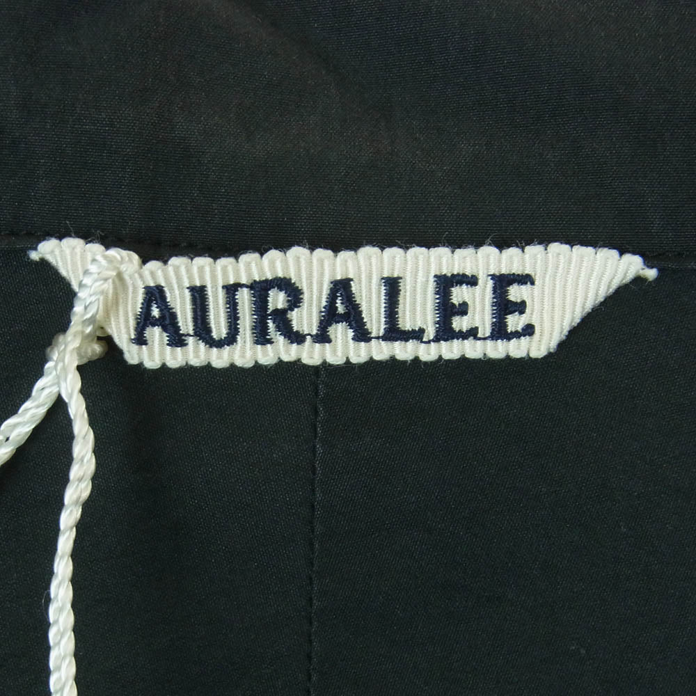 AURALEE オーラリー 17SS A7SS01WC SELVEDGE WEATHER CLOTH OPEN COLLARED SHIRTS セルビッチ ウェザークロス オープンカラー 長袖 シャツ ダークグレー系 INK BLACK 4【中古】