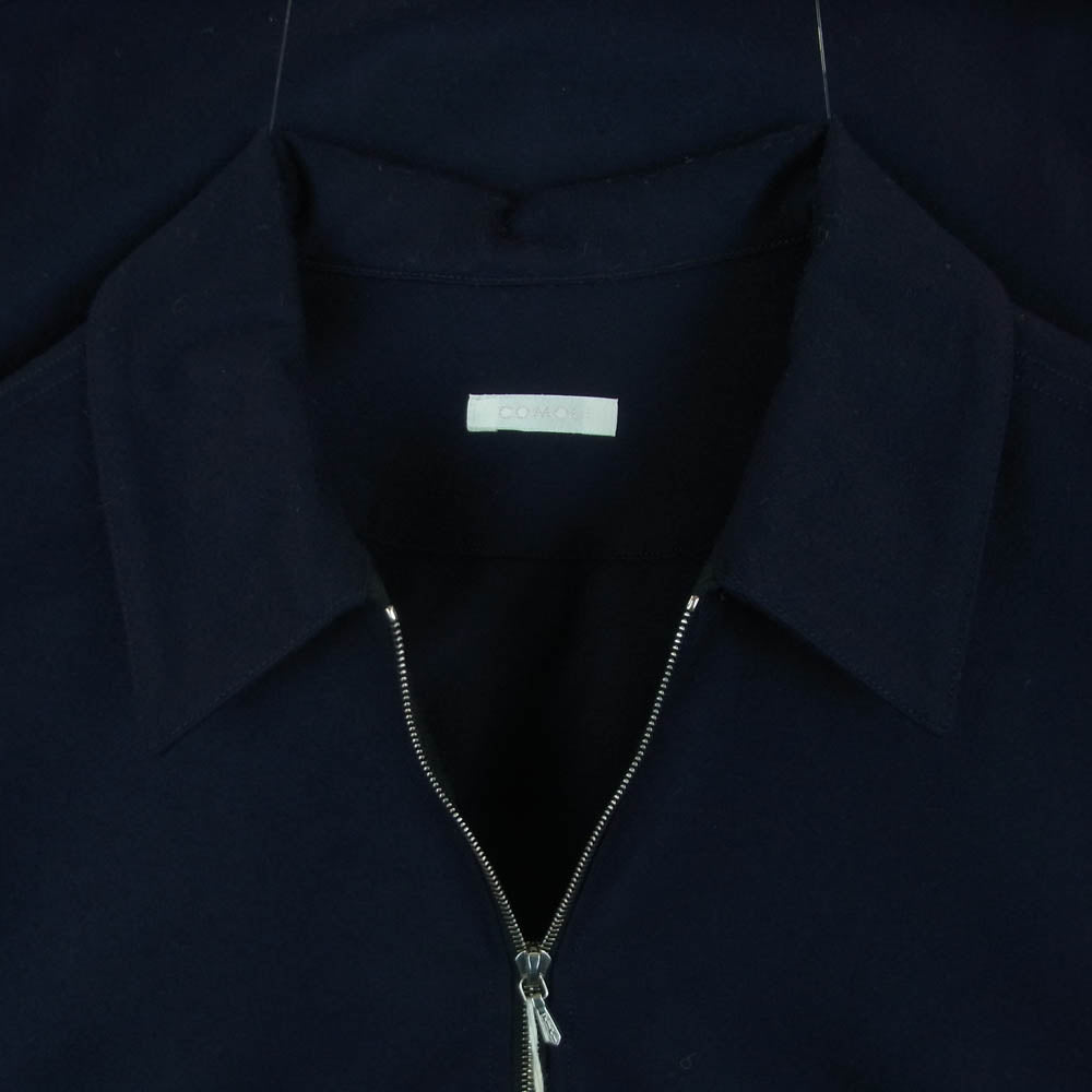 COMOLI コモリ 16AW J03-02005 フラノ ジップ ウール ヘンリー 長袖 シャツ 日本製 ネイビー系 NAVY 2【中古】