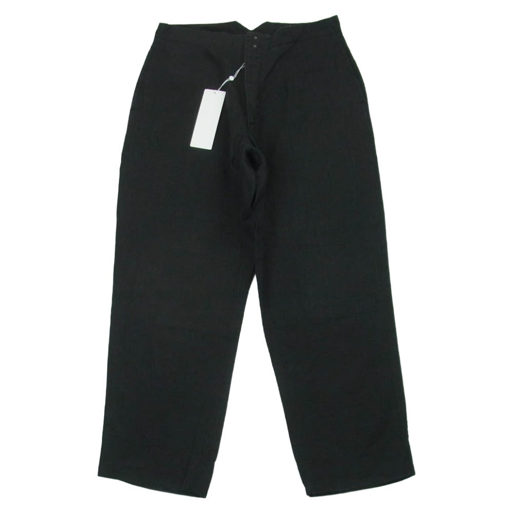 COMOLI コモリ 18SS M01-03008 ラミー リネン バックストラップ パンツ 日本製 チャコール系 2【中古】