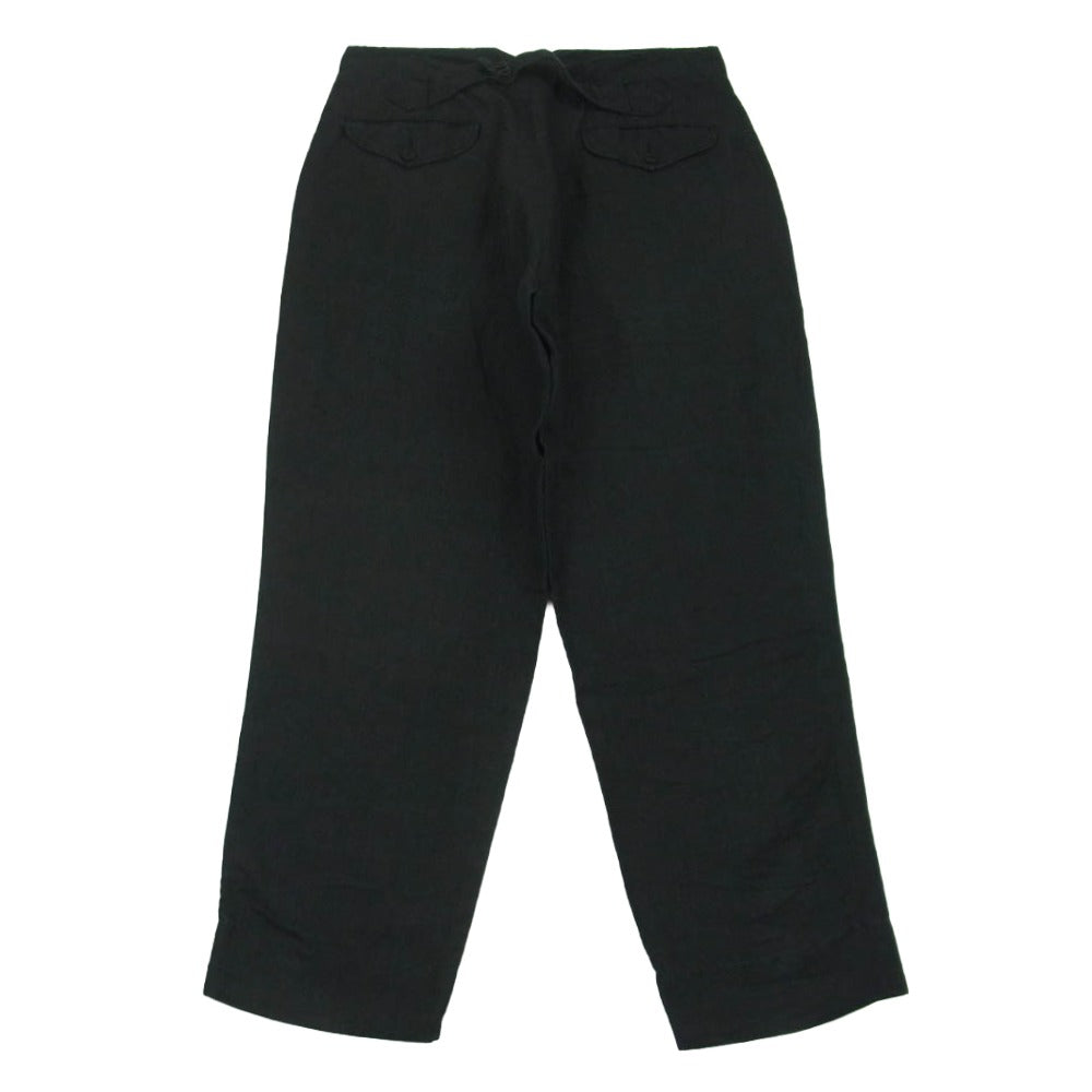 COMOLI コモリ 18SS M01-03008 ラミー リネン バックストラップ パンツ 日本製 チャコール系 2【中古】