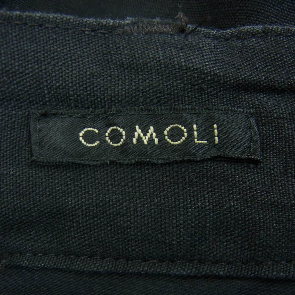 COMOLI コモリ 21SS T01-03014 リネン B.D.U パンツ 日本製 ブラック系 2【中古】