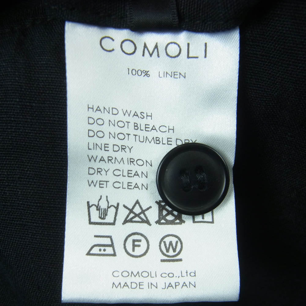 COMOLI コモリ 21SS T01-03014 リネン B.D.U パンツ 日本製 ブラック系 2【中古】