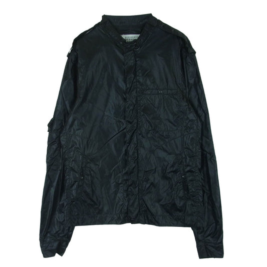 MAISON MARTIN MARGIELA メゾンマルタンマルジェラ ここのえタグ 10ライン 四つタグ ナイロン ジャケット ブルゾン ブラック系 44【中古】