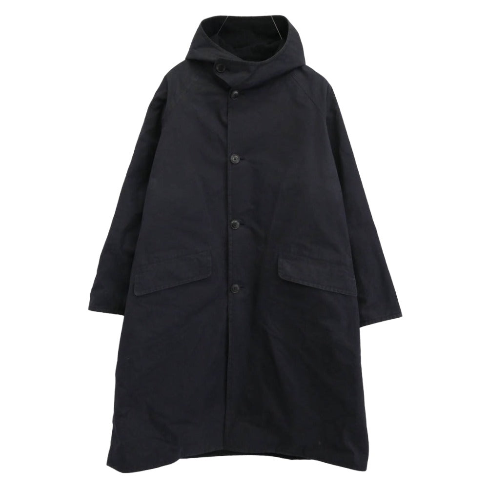 COMOLI コモリ 22AW W03-04012 コットン ベンタイル フーデット コート ブラック系 2【中古】