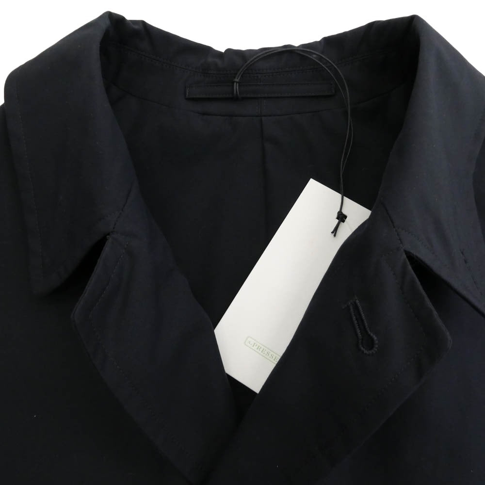 A.PRESSE アプレッセ 21AW 21APP-01-01H 比翼 バルマカーン コート ネイビー系 2【中古】