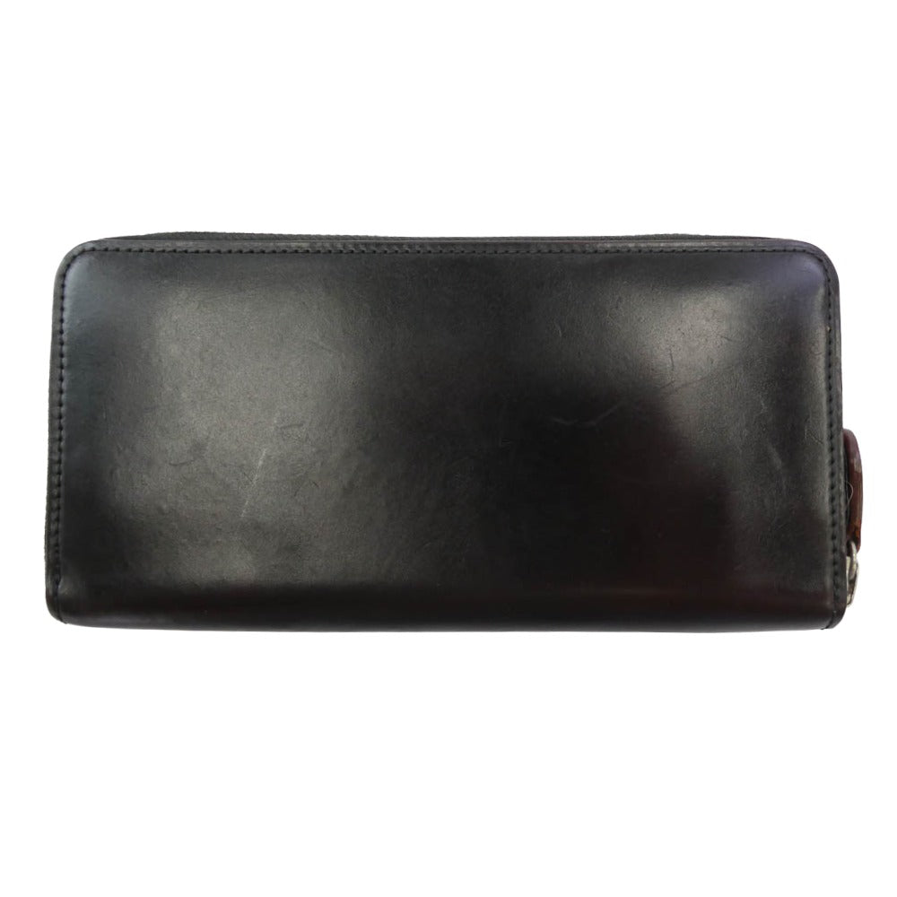 GANZO ガンゾ 57340 CORDOVAN コードバン ラウンドファスナー 長財布 ブラウン系【中古】