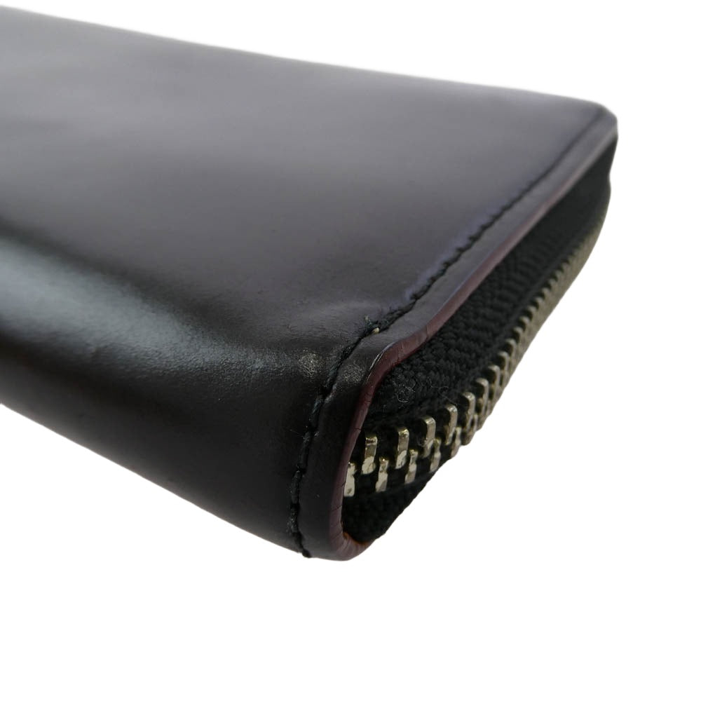 GANZO ガンゾ 57340 CORDOVAN コードバン ラウンドファスナー 長財布 ブラウン系【中古】