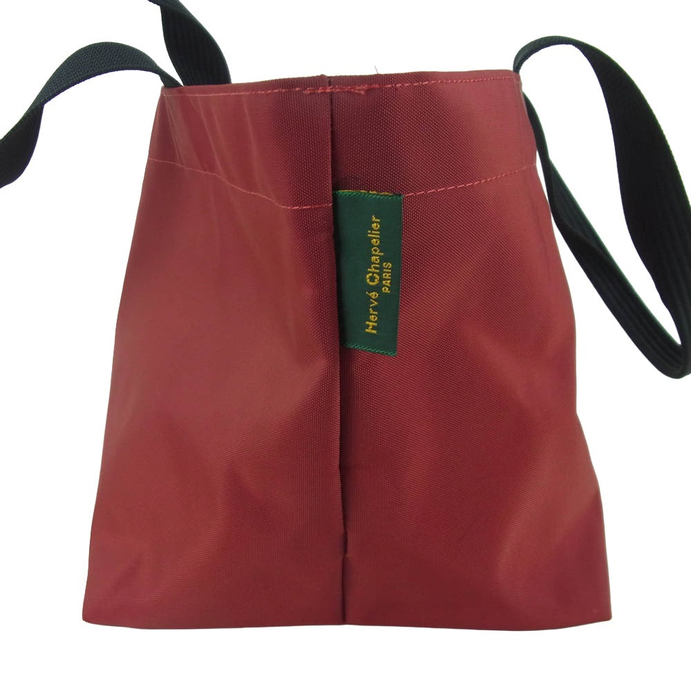 Herve Chapelier エルベ・シャプリエ 1028N ナイロン 舟型 ショルダー バッグ ML グルナ×ピマン レッド系【中古】