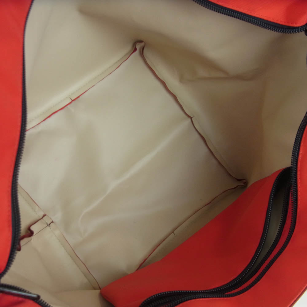 Herve Chapelier エルベ・シャプリエ 1028N ナイロン 舟型 ショルダー バッグ ML グルナ×ピマン レッド系【中古】