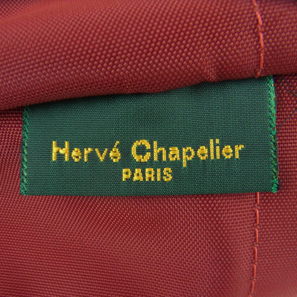 Herve Chapelier エルベ・シャプリエ 1028N ナイロン 舟型 ショルダー バッグ ML グルナ×ピマン レッド系【中古】