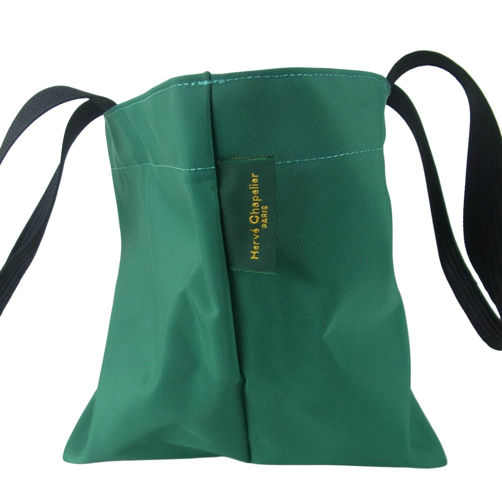 Herve Chapelier エルベ・シャプリエ 1028N ナイロン 舟型 ショルダー バッグ ML サパン×ジャット グリーン系【中古】