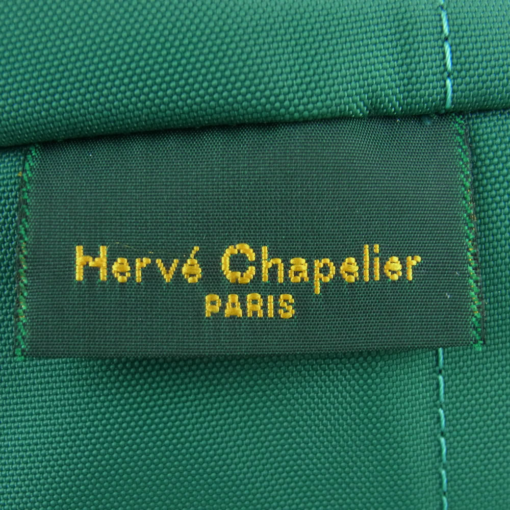 Herve Chapelier エルベ・シャプリエ 1028N ナイロン 舟型 ショルダー バッグ ML サパン×ジャット グリーン系【中古】