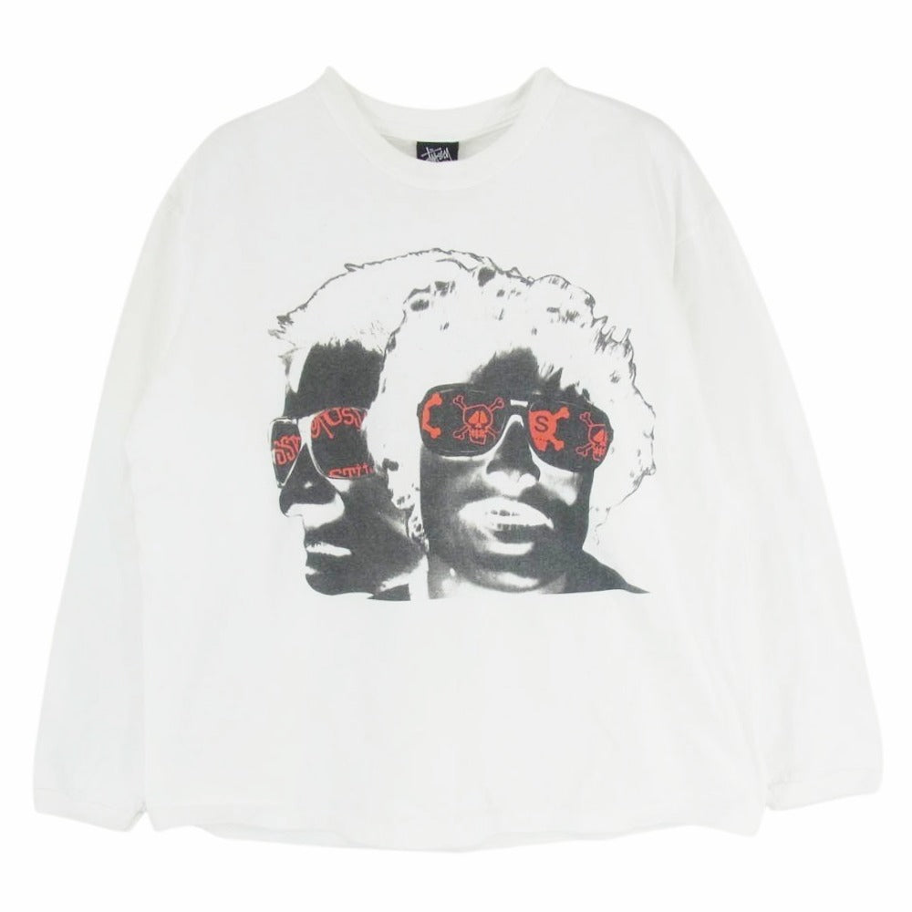 STUSSY ステューシー 00s × PHIL KNOTT フィルノット フォトプリント 長袖カットソー ホワイト系 S【中古】