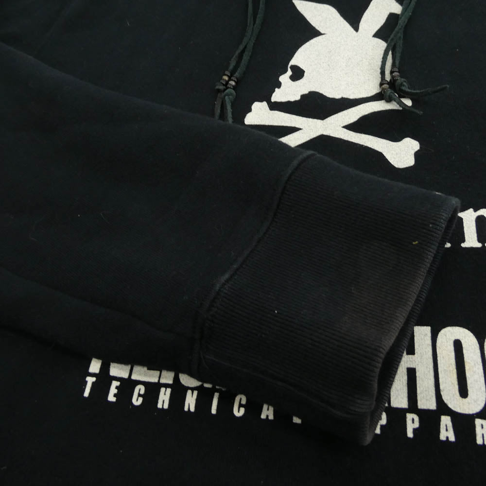NEIGHBORHOOD ネイバーフッド 12AW 122MBMJN-CSM02S × mastermind JAPAN マスターマインドジャパン コンチョ付き バニースカル プリント プルオーバーパーカー ブラック系 L【中古】