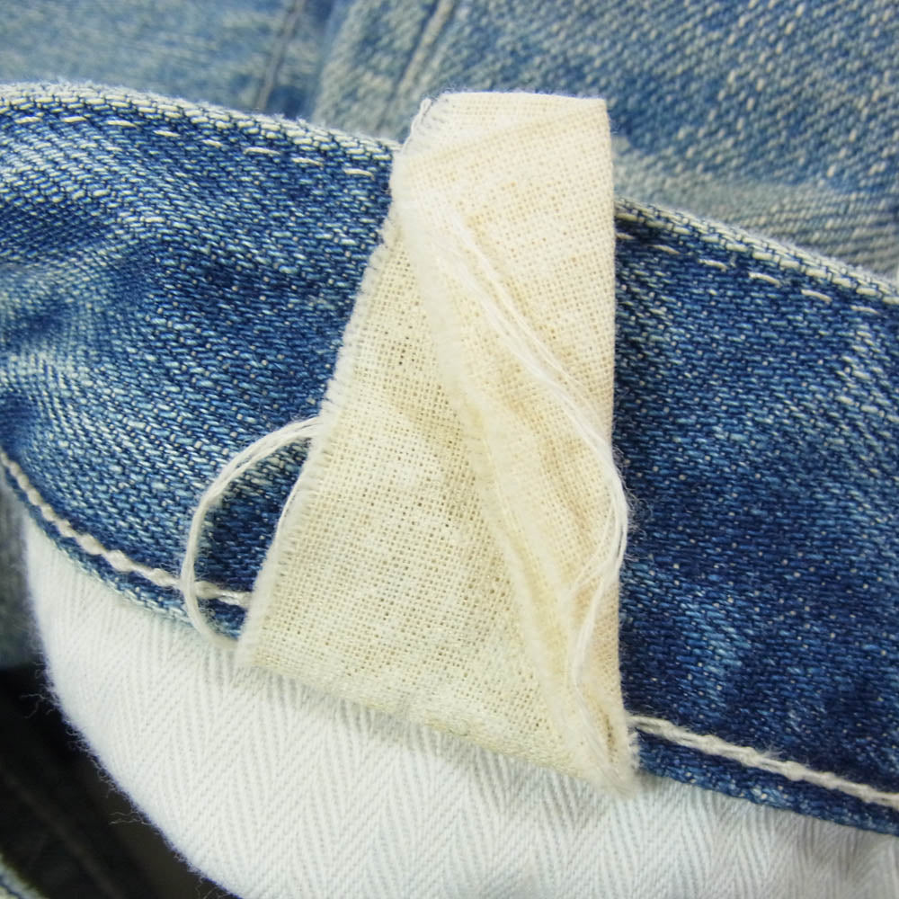 FRAGMENT DESIGN フラグメントデザイン VFP1038 × DENIM BY VANQUISH デニムバイヴァンキッシュ クラッシュ リペア加工 ストレート デニムパンツ インディゴブルー系 36【中古】