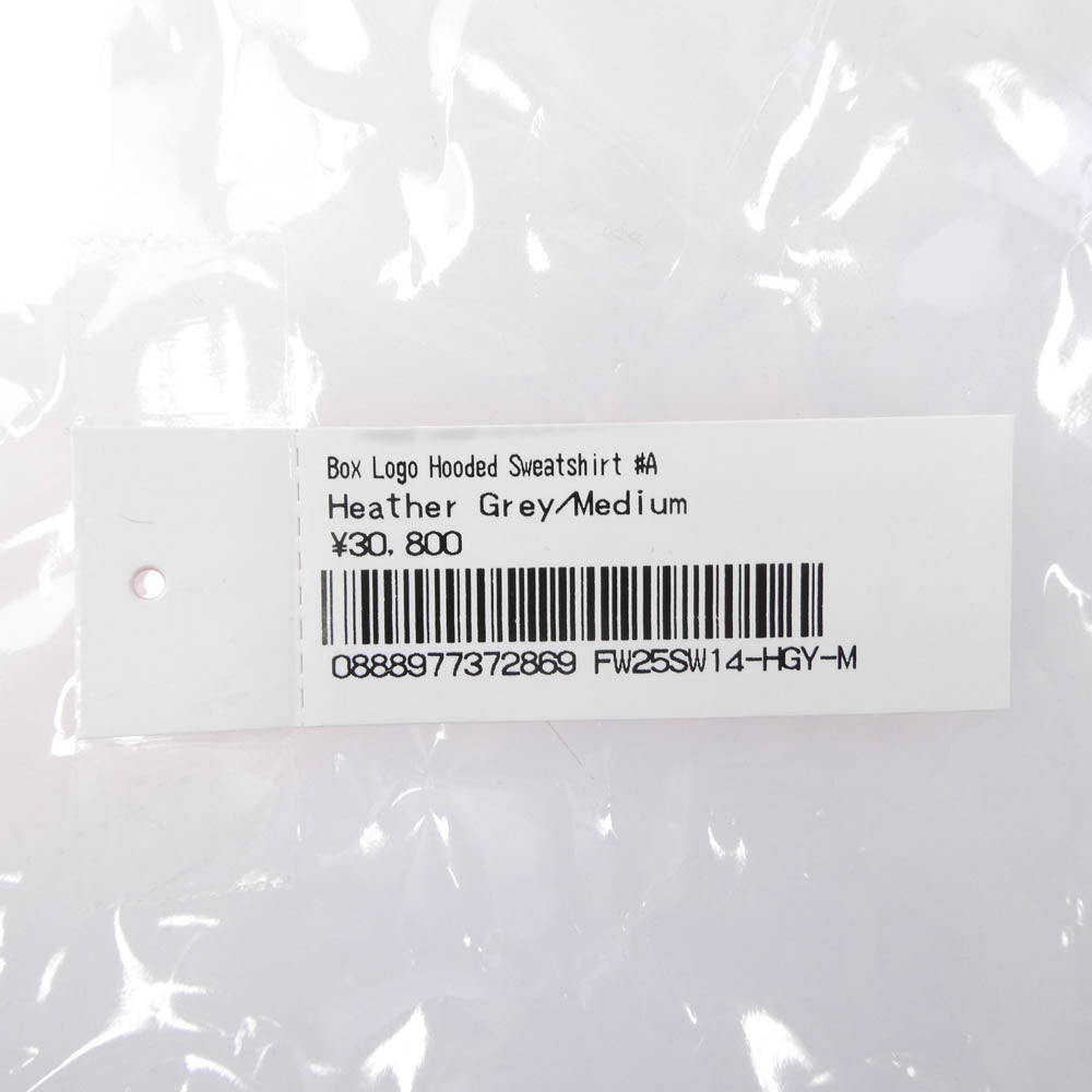 Supreme シュプリーム 25AW Box Logo Hooded Sweatshirt ボックスロゴ フーデッド スウェットシャツ プルオーバーパーカー グレー系 M【新古品】【未使用】【中古】