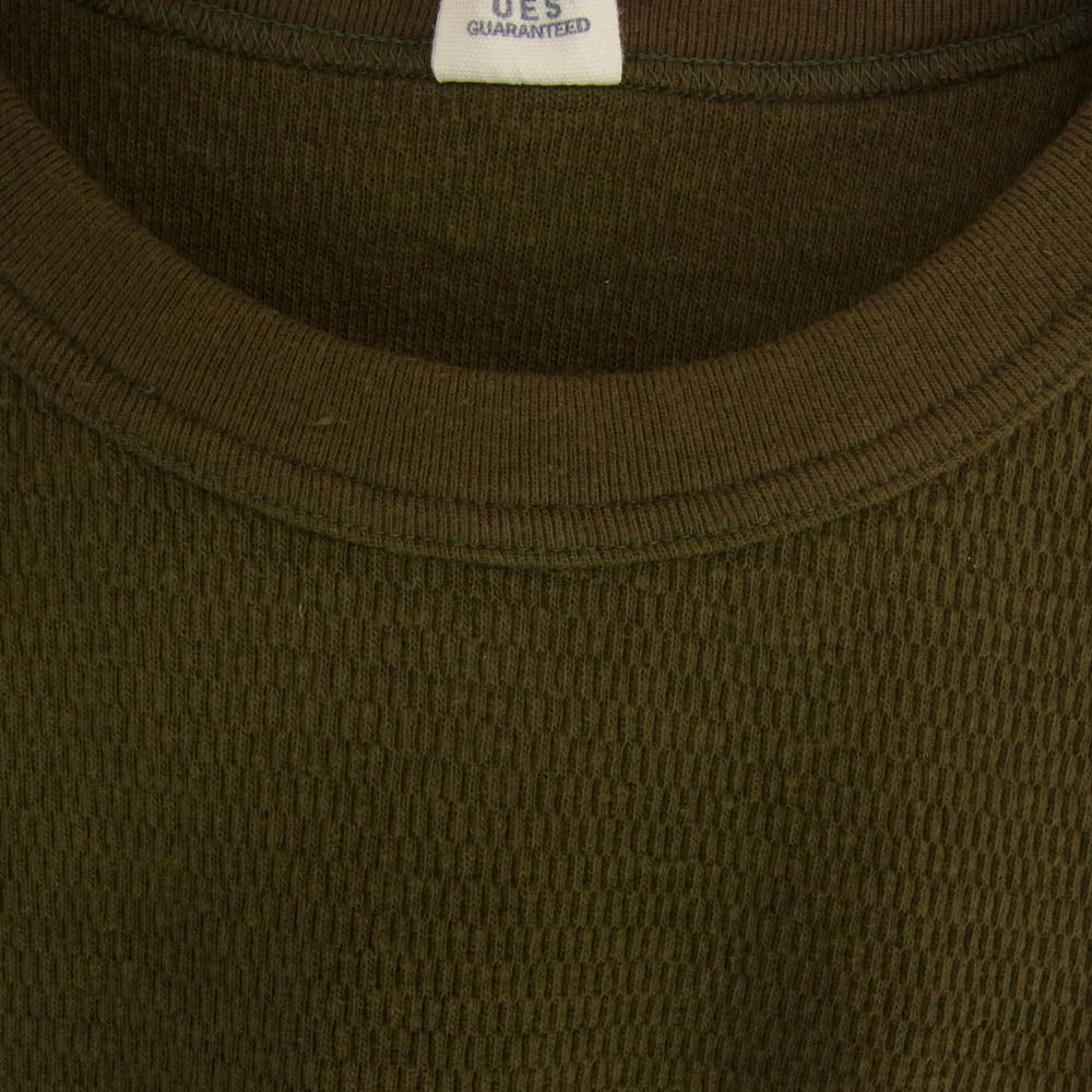 UES ウエス 60TR ハニカムサーマル クルーネック 長袖 Tシャツ カーキ系 2【極上美品】【中古】