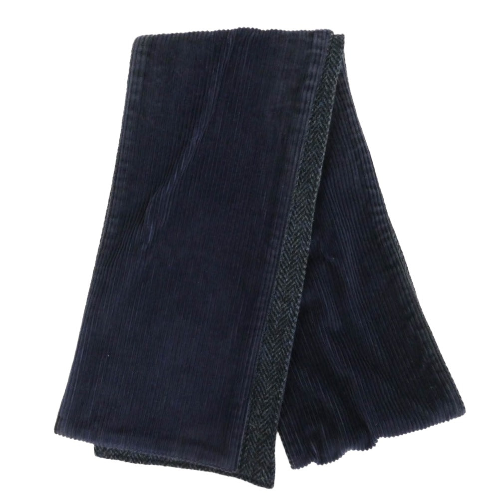ハンナハッツ HARRIS TWEED ウール ハリス ツイード マフラー ネイビー系【中古】
