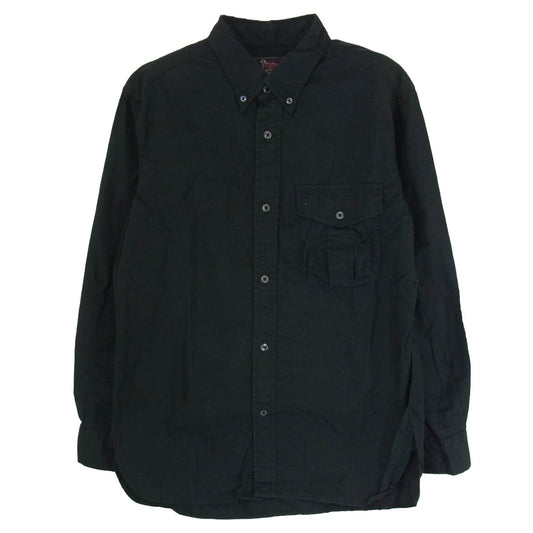 WOOLRICH ウールリッチ USA製 ボタンダウン 長袖 シャツ ブラック系 M【中古】