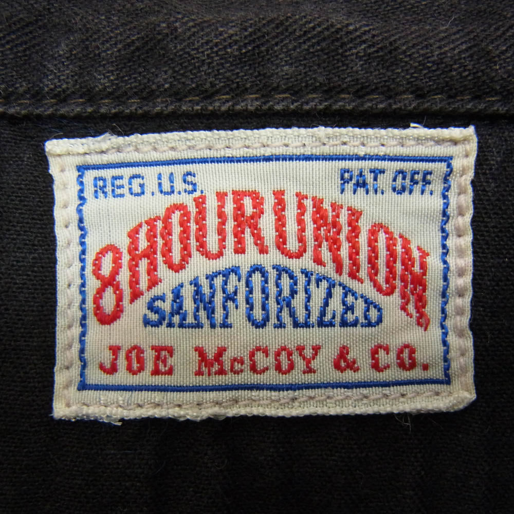 The REAL McCOY'S ザリアルマッコイズ JOE McCOY ジョーマッコイ 8HOUR UNION ヘリンボーン 長袖 ワークシャツ ブラック系 サイズ表記無【中古】
