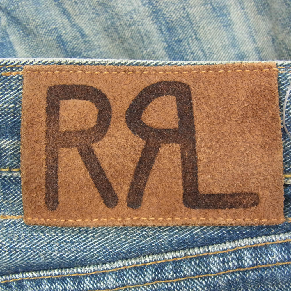 RRL ダブルアールエル USA製 SLIM BOOT CUT ダメージ 汚れ加工 スリム ブーツカット デニム パンツ インディゴブルー系 31【中古】