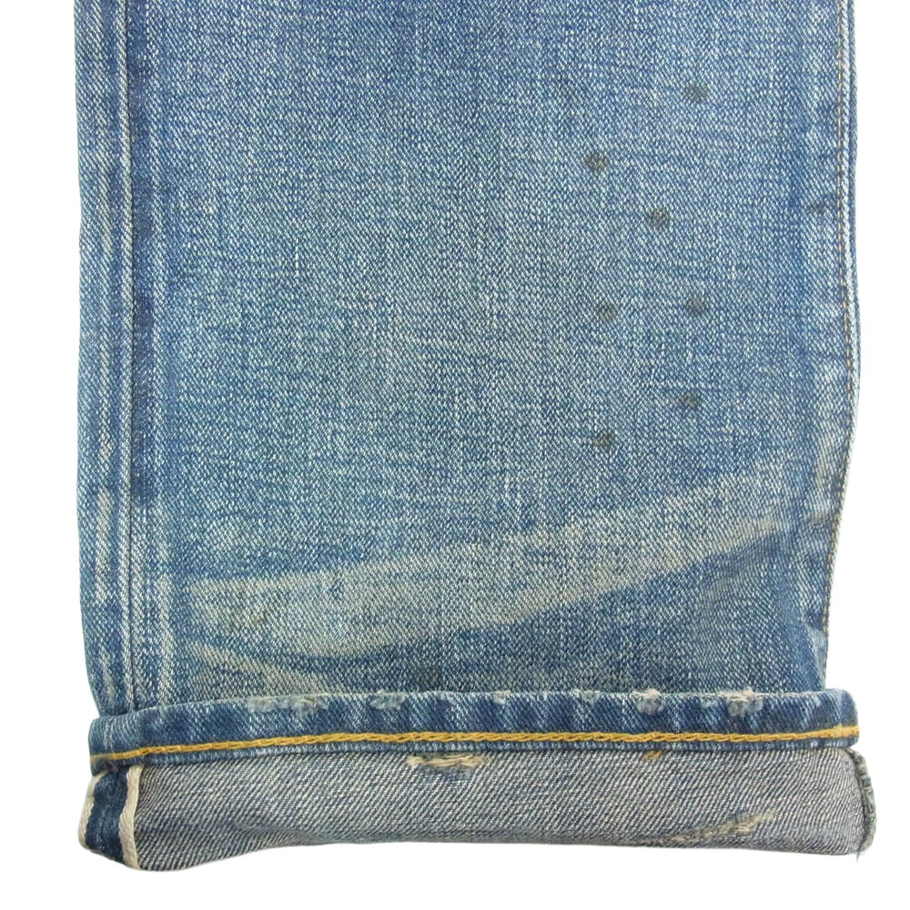 RRL ダブルアールエル USA製 SLIM BOOT CUT ダメージ 汚れ加工 スリム ブーツカット デニム パンツ インディゴブルー系 31【中古】