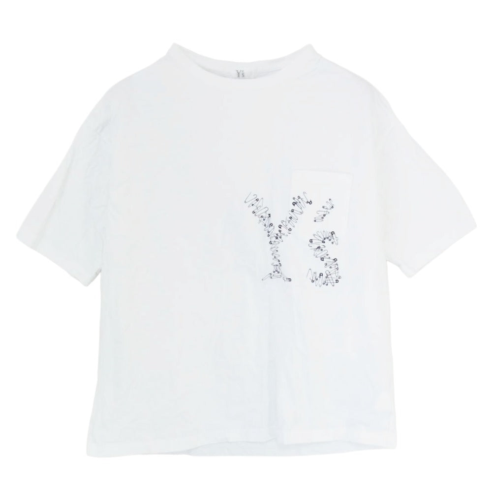 Y's Yohji Yamamoto ワイズ ヨウジヤマモト YL-T52-974 Pin T-shirt ロゴ ピン プリント 半袖 Tシャツ カットソー ホワイト系 2【中古】