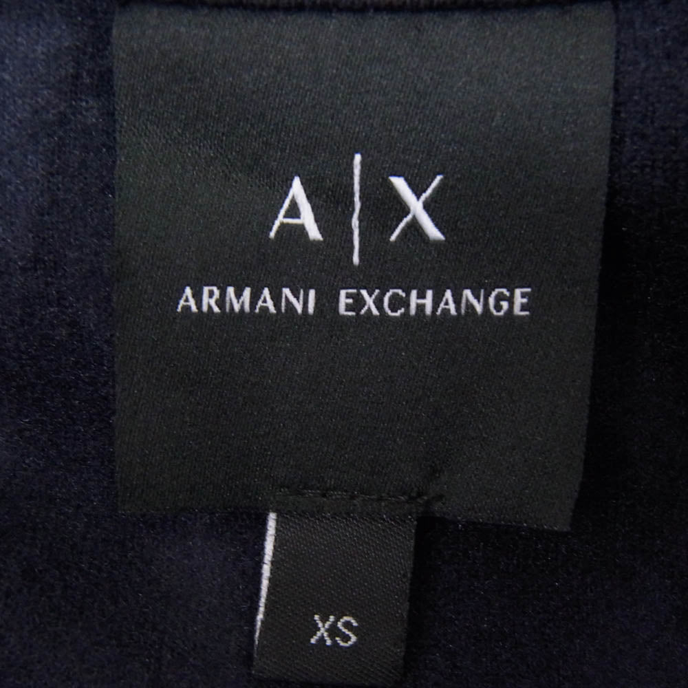 ARMANI EXCHANGE アルマーニエクスチェンジ ロゴ総柄 ジャージー トラックジャケット ブラック系 XS【中古】