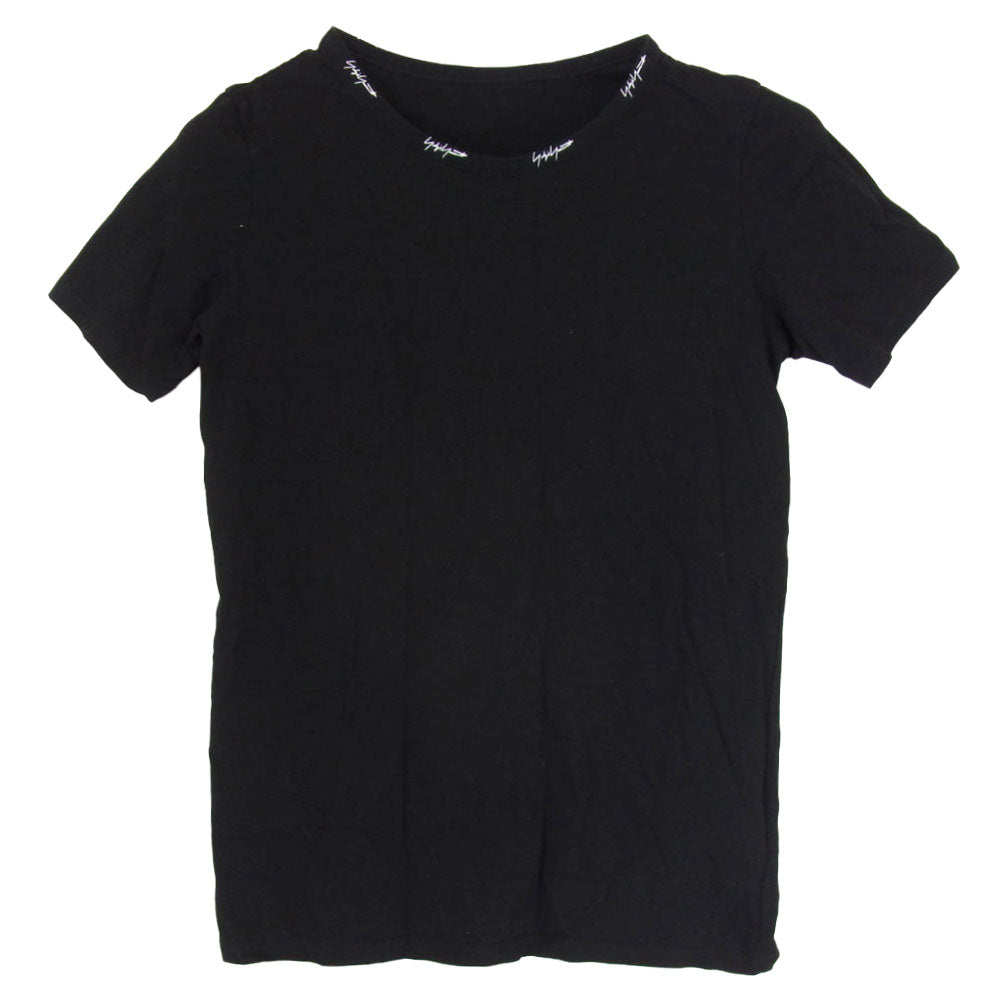 Yohji Yamamoto ヨウジヤマモト FX-T32-078 ネックロゴ 半袖 Tシャツ カットソー ブラック系 2【中古】
