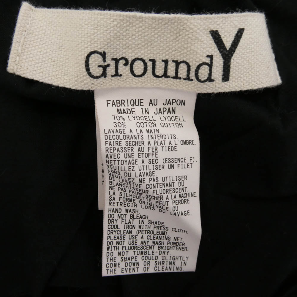 Yohji Yamamoto ヨウジヤマモト GroundY GU-L90-060 リヨセルコットン ドット切替 ストール ブラック系【中古】