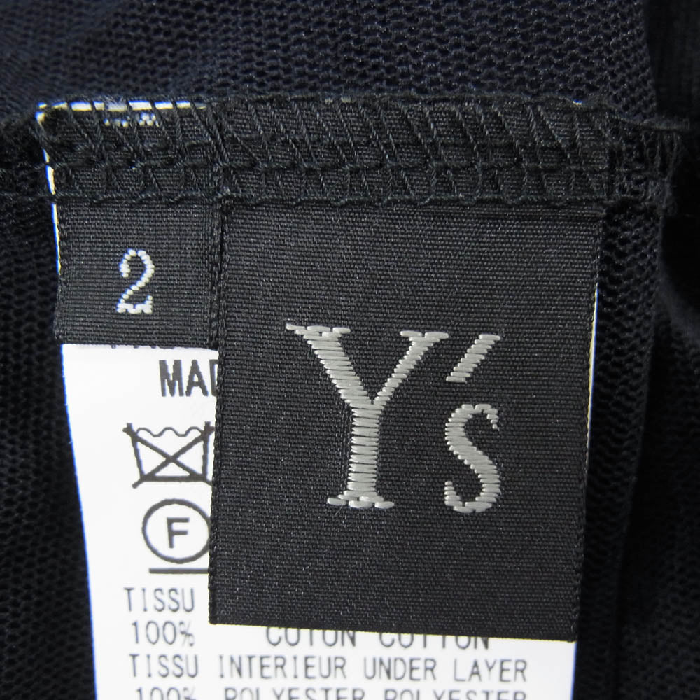 Y's Yohji Yamamoto ワイズ ヨウジヤマモト YT-T10-673 シースルー 長袖 カットソー ネイビー系 2【中古】