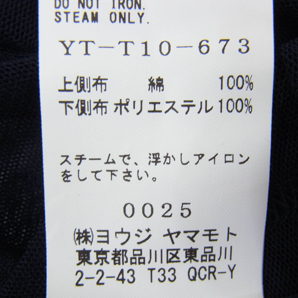 Y's Yohji Yamamoto ワイズ ヨウジヤマモト YT-T10-673 シースルー 長袖 カットソー ネイビー系 2【中古】